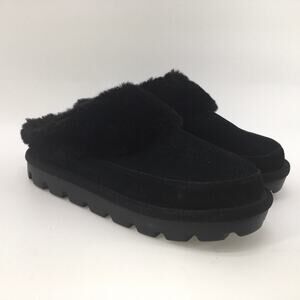 Koolaburra UGG Tizzey Black Platform Slipper 10 Fluffy Cozy Gorpcore Y2K Bootie